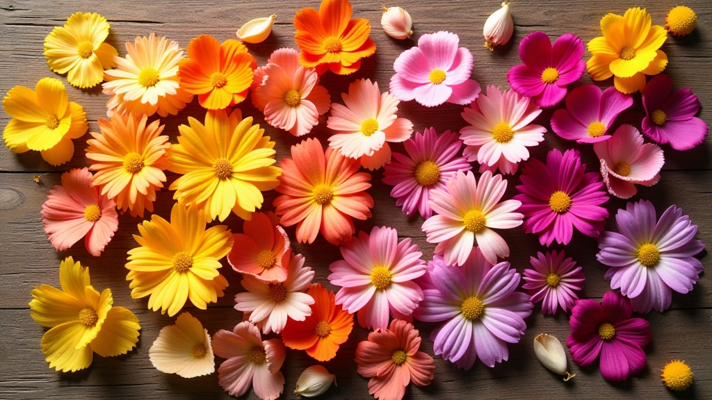 Palette of wildflower colors showing complementary color combinations and contrasts